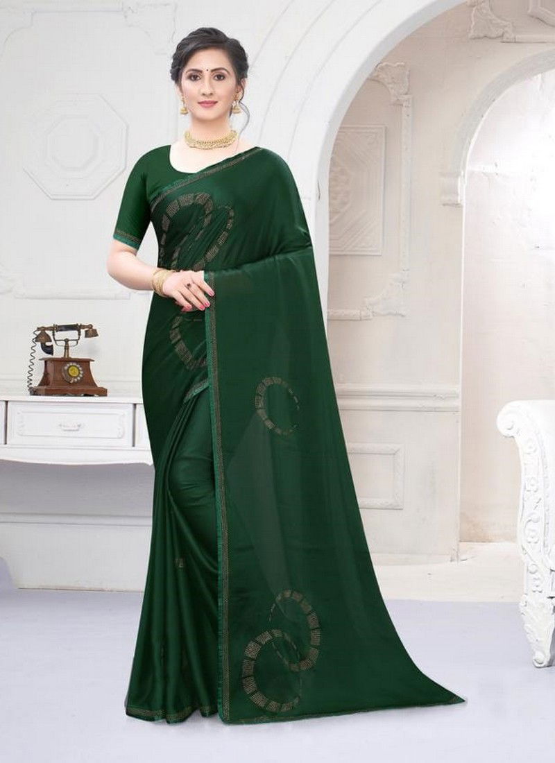 NARI CHANDANI Latest Designer heavy Party And Wedding Wear Heavy Siroski Hot Fix Stone Work folder Piping Saree Collection